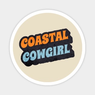 Coastal Cowgirl Vintage Retro Text Tee Design Magnet